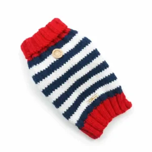 Gilet rayé rouge, marine et blanc pour chiens ou chats