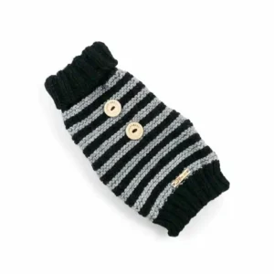 Gilet noir et gris rayé pour chiens ou chats