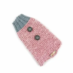 Gilet XX-Small rose et gris en micro-velours pour chiens ou chats