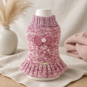 Robe avec volant dégradé rose moustaché avec boucle
