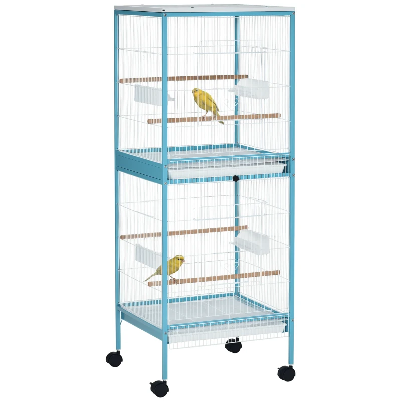 55,1" cage à oiseaux 2 en 1 cage à oiseaux Maison pour perruches et pour pinsons. – Image 3