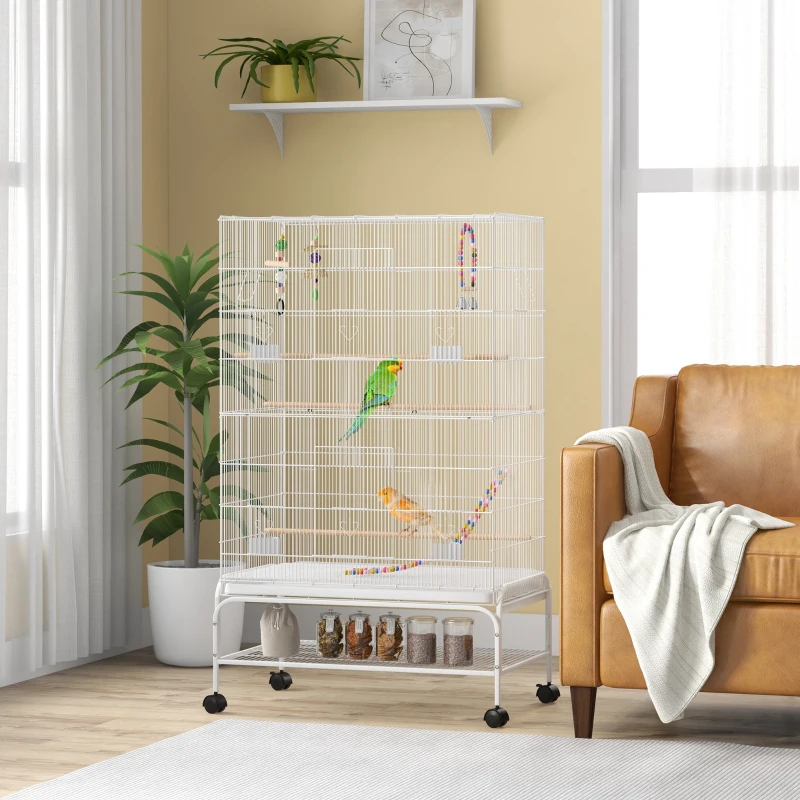 Cage à oiseaux de 52" avec support roulant, jouets, pour perruches et Canaries – Image 5