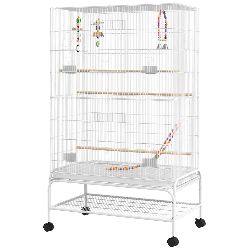 Cage à oiseaux de 52" avec support roulant, jouets, pour perruches et Canaries – Image 6