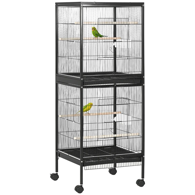 55,1" cage à oiseaux 2 en 1 cage à oiseaux Maison pour perruches et pour pinsons. – Image 5
