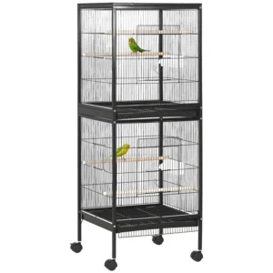 55,1" cage à oiseaux 2 en 1 cage à oiseaux Maison pour perruches et pour pinsons.