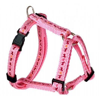 Harnais ''EZ'' 3/8'' à motifs Chien rose / 'EZ'' 3/8'' Patterned Harness Pink Dog