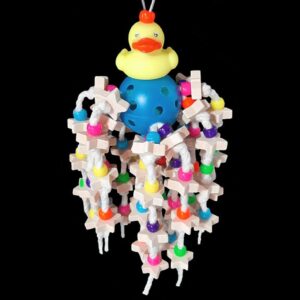 Jouet oiseau frappé par une étoile | Étoiles en bois, petit perroquet en perles de poney