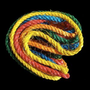 Corde en sisal colorée pour jouets DIY pour animaux de compagnie | Matériau de fabrication arc-en-ciel de 1/4 po.