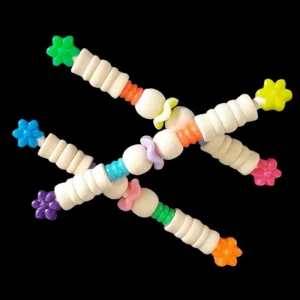 Jouets pour pattes d'oiseaux | Perles en bois et en plastique, lot de 3