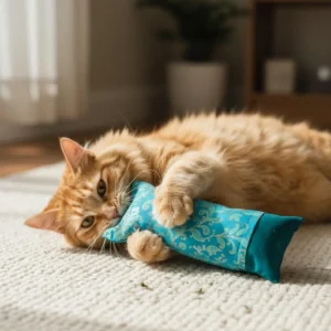 Jouet de kick d'herbe à chat inspiré de la Régence, jouet de chat en peluche de luxe fait main