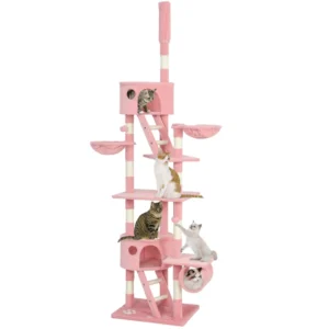 Arbre à chat de 94 »-102 » du plancher au plafond, centre d’activités pour griffoir de condo haut pour chats.