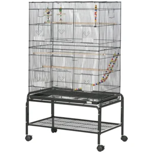 Cage à oiseaux de 52" avec support roulant, jouets, pour perruches et Canaries