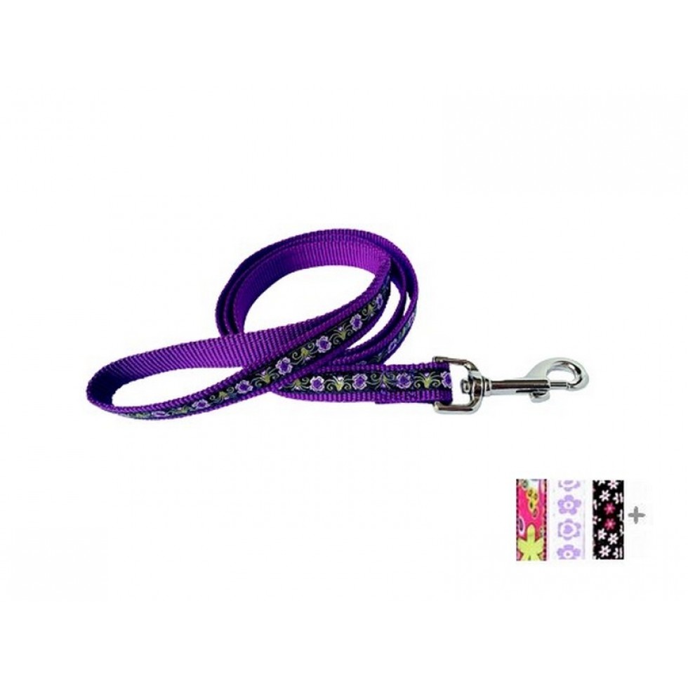 Laisse 3/4'' à motifs Fleurs / 3/4'' Flower Patterned Leash