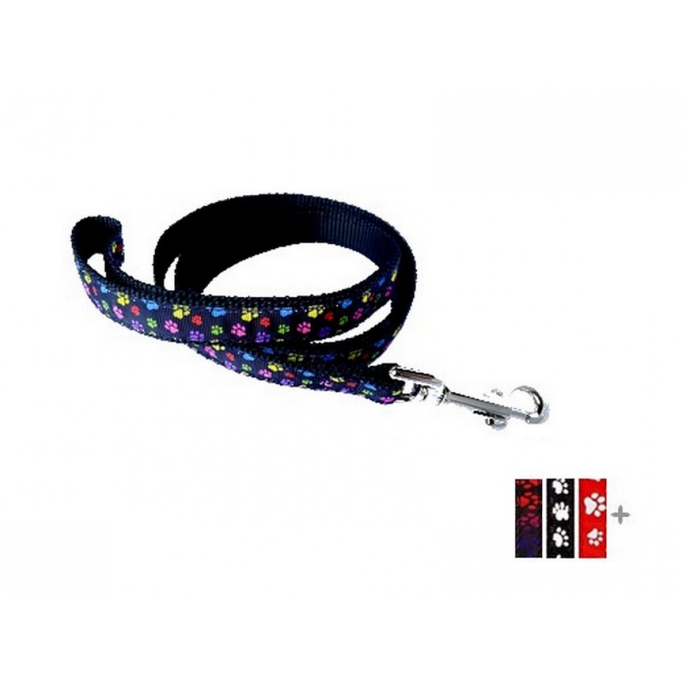 Laisse 3/4'' à motifs Pattes / 3/4'' Leash with Paws