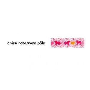 Collier 3/8'' à motifs Chien Rose / 3/8'' Collar with Rose Dog Patterns