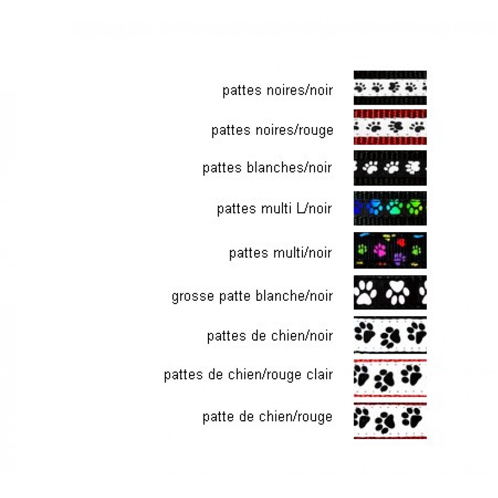 Laisse 3/4'' à motifs Pattes / 3/4'' Leash with Paws – Image 3