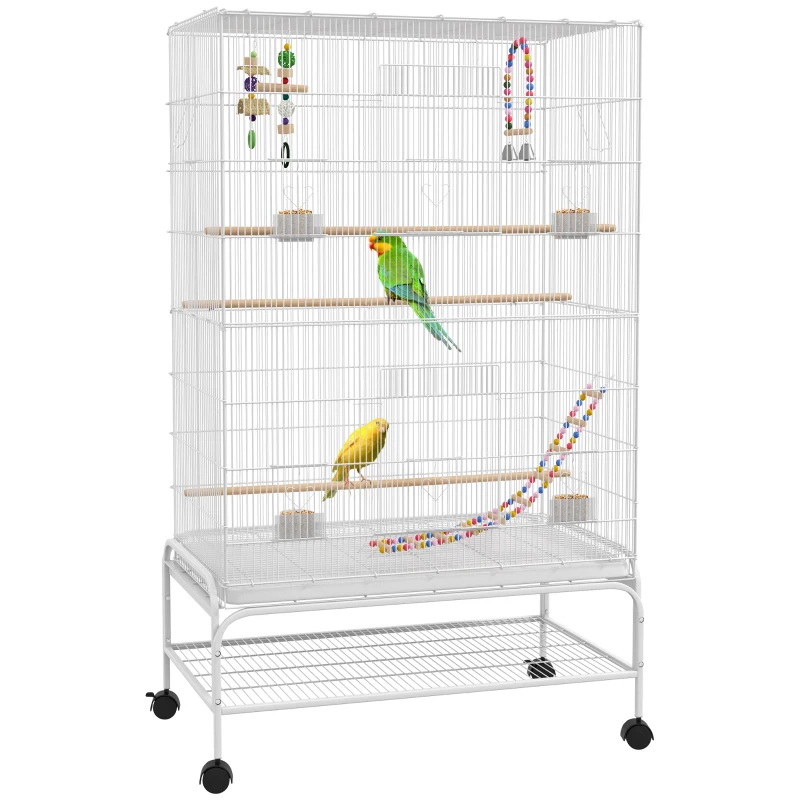 Cage à oiseaux de 52" avec support roulant, jouets, pour perruches et Canaries – Image 4