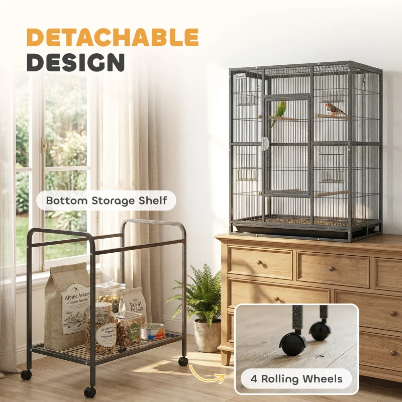 Cage à oiseaux de 56", pour perroquet avec support roulant amovible. – Image 2