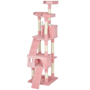 Centre d’activités pour chats avec Condo Meubles pour animaux avec jouets.
