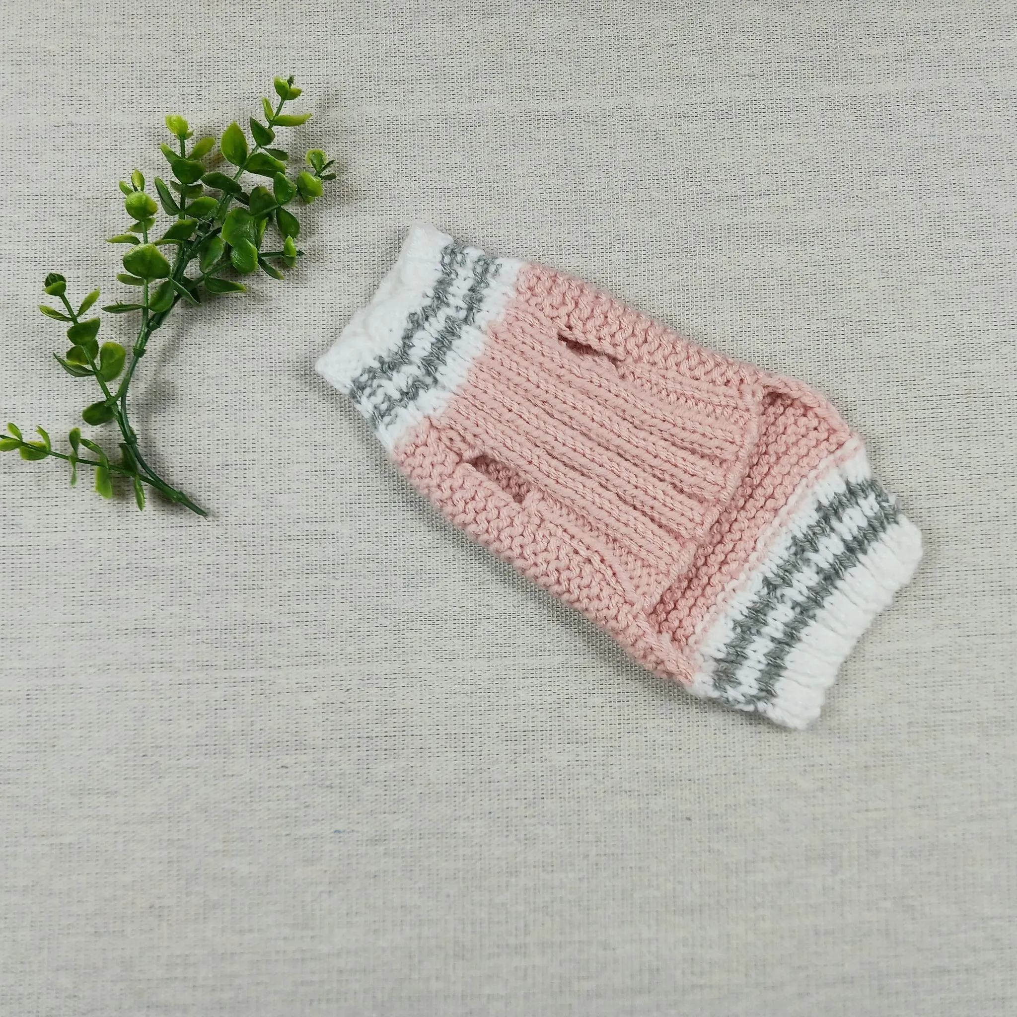Gilet Rose pâle, gris et blanc pour chien ou chat – Image 2