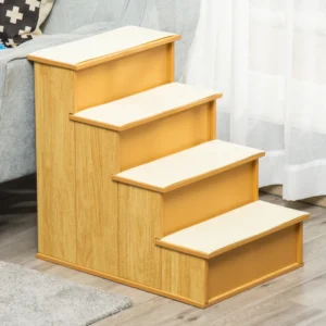 Marches en bois pour chiens ou chat pour lit haut avec échelle ou divan avec tapis antidérapant.