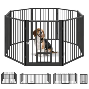 Parc pour chiens 8 panneaux, parc portable pliant avec porte 30"H