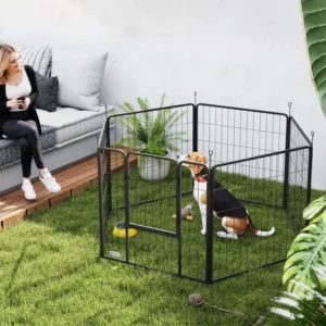 Parc de jeu pour chiens avec porte pour chiens 6 panneaux 31,5"H