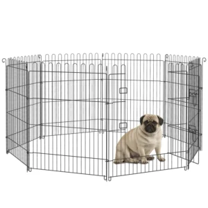 Parc de jeu pour chiens 36 pouces 8 panneaux Octogone Parc d’exercice et panneaux pliable