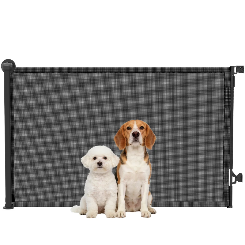 Barrière rétractable de 36,6 » de haut, s’étend jusqu’à 55 » de large, portail en maille avec fonctionnement à une main, pour escaliers et portes. – Image 4
