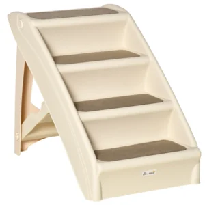 Escaliers portables 4 niveaux pour animaux avec tapis doux antidérapants, pour lit haut, canapé, jusqu’à 44 lbs.