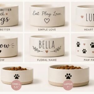 Gamelles en céramique personnalisées pour animaux de compagnie, chiens, chats et lapins