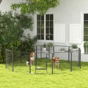 Enclos pour chiens avec portail, 12 panneaux parc pour chiots, clôture pour chiens, 31,5"H