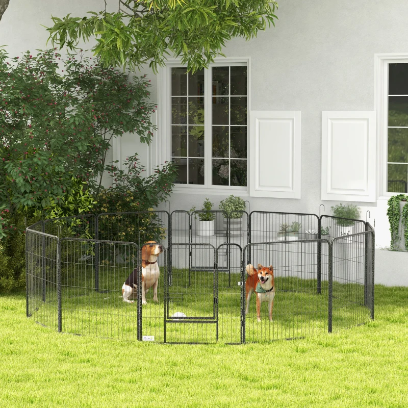 Enclos pour chiens avec portail, 12 panneaux parc pour chiots, clôture pour chiens, 31,5"H