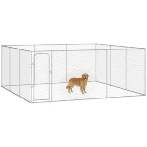 Parc de jeu pour chiens en extérieur, chenil pour chiens à accès à pied, enclos d’exercice.