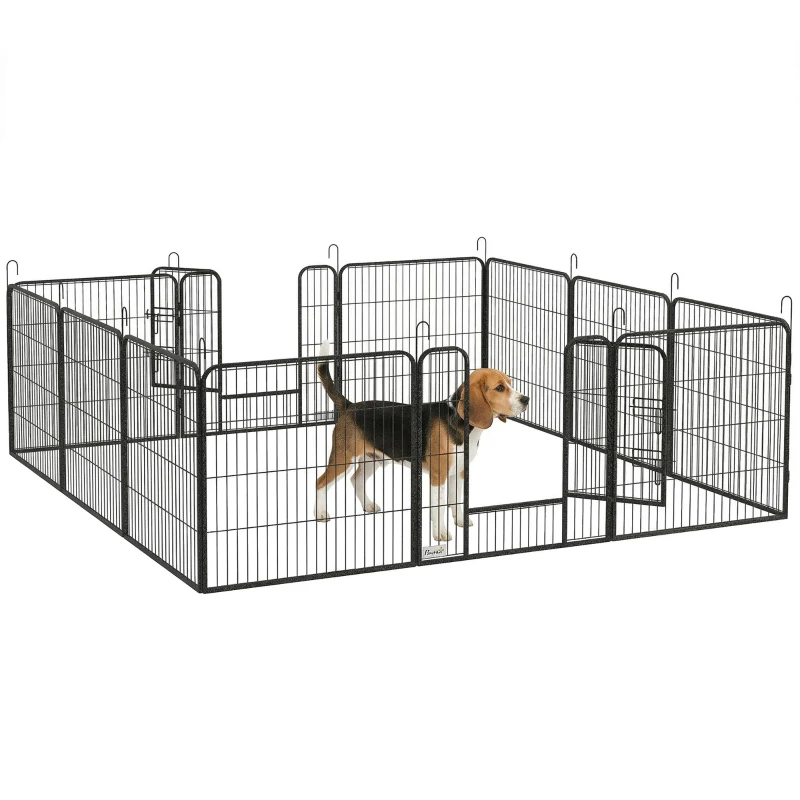 Enclos pour chiens avec portail, 12 panneaux parc pour chiots, clôture pour chiens, 31,5"H – Image 3