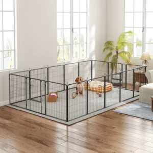 Parc de jeu pour chiens 16 panneaux avec sangle, portable et bricolage, pour jardin, camping-car.