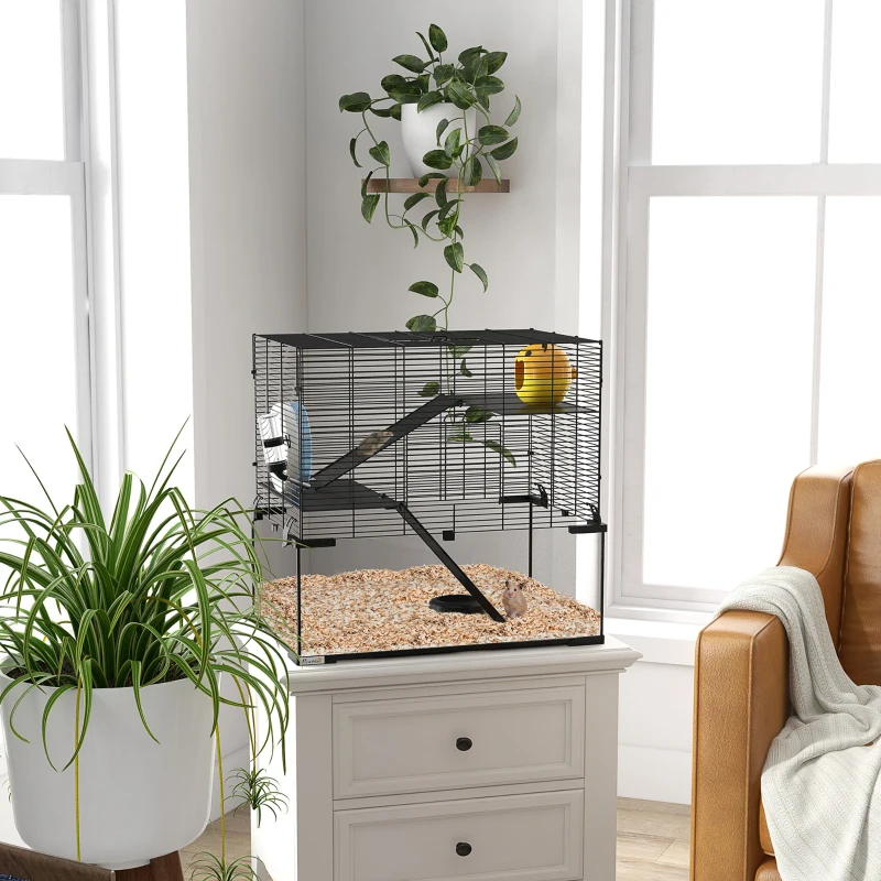 Cage à hamsters et gerbilles avec bassin en verre pour petits rongeurs – Image 3